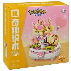 Keeppley K20239 Sylveon Pokemon Potted Plant Building Blocks Toy Set